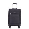 3 Piece Set (18/Travelbag/Toiletry Bag), Softshell Suitcase Spinner Wheels Terylene Polyester Luggage Sets Carry On Suitcase Luggage Lightweight Durable Suitcase - Black - Image 6