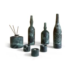 Diamond Natural Marble Living Room Accessories Set, Luxury 7 Pieces Genuine Marble, Real Marble - Green