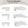 Convertible Sectional Sofa Couch With Movable Ottoman - Light Gray - Image 4