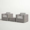 2 Person Seating Set With Cushions - Gray Mix - Image 4