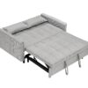 Two-Seat Casual Sofa With Pull Out Bed, Living Room Furniture - Light Gray - Image 9