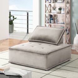 Anna - Armless Lounge Chair - Light Gray