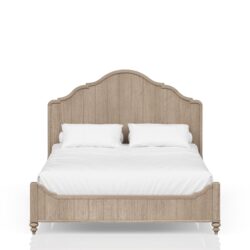 King Panel Bed With Transitional Casual Design - Sand