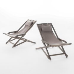 Arcadia - Outdoor Sling Chair With Pillow - Gray