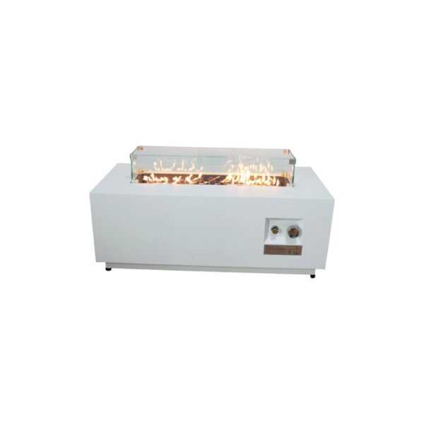 Outdoor Fire Pit Table With Cover - White
