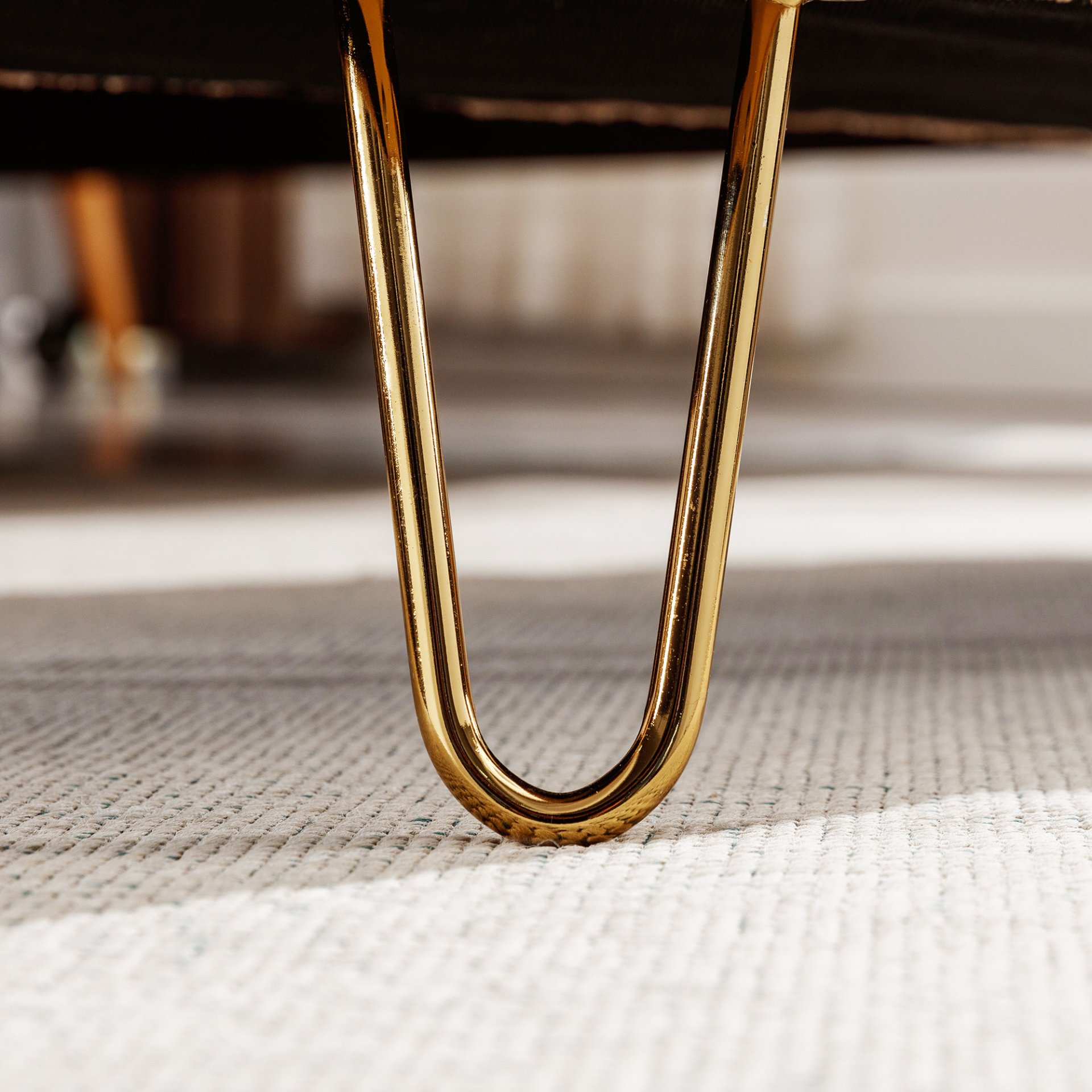 Storage Ottoman Bench For End Of Bed Gold Legs, Modern Ivory White Faux Fur Entryway Bench Upholstered Padded With Storage For Living Room Bedroom - Ivory - Image 10