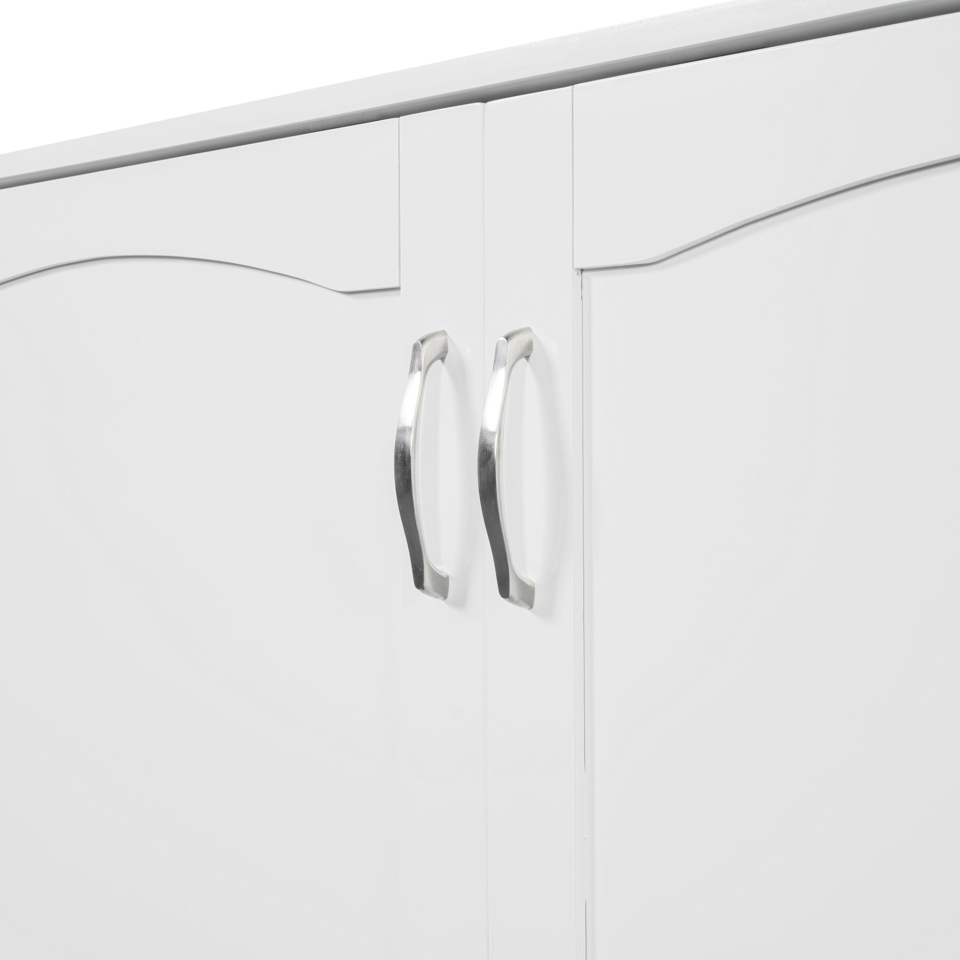 Queen Size Murphy Wall Bed With Drawer And A Set Of Sockets & USB Ports, Pulley Structure Design - White - Image 12