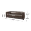 Contemporary 3 Seater Sofa With Tuxedo Design - Dark Brown - Image 3