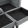 Modern L Shaped Sectional Sofa With Storage, Movable Ottoman, And Throw Pillows - Gray - Image 22