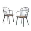 Industrial Inspired Indoor Dining Chair With Metal Legs And Birch (Set of 2) - Black / Natural - Image 5
