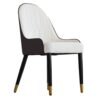 Modern Sponge-Filled Dining Chair, Solid Wood Metal Legs, Suitable For Restaurants, Living Rooms And Rooms- (Set of 2) - Dark Brown / White - Image 9