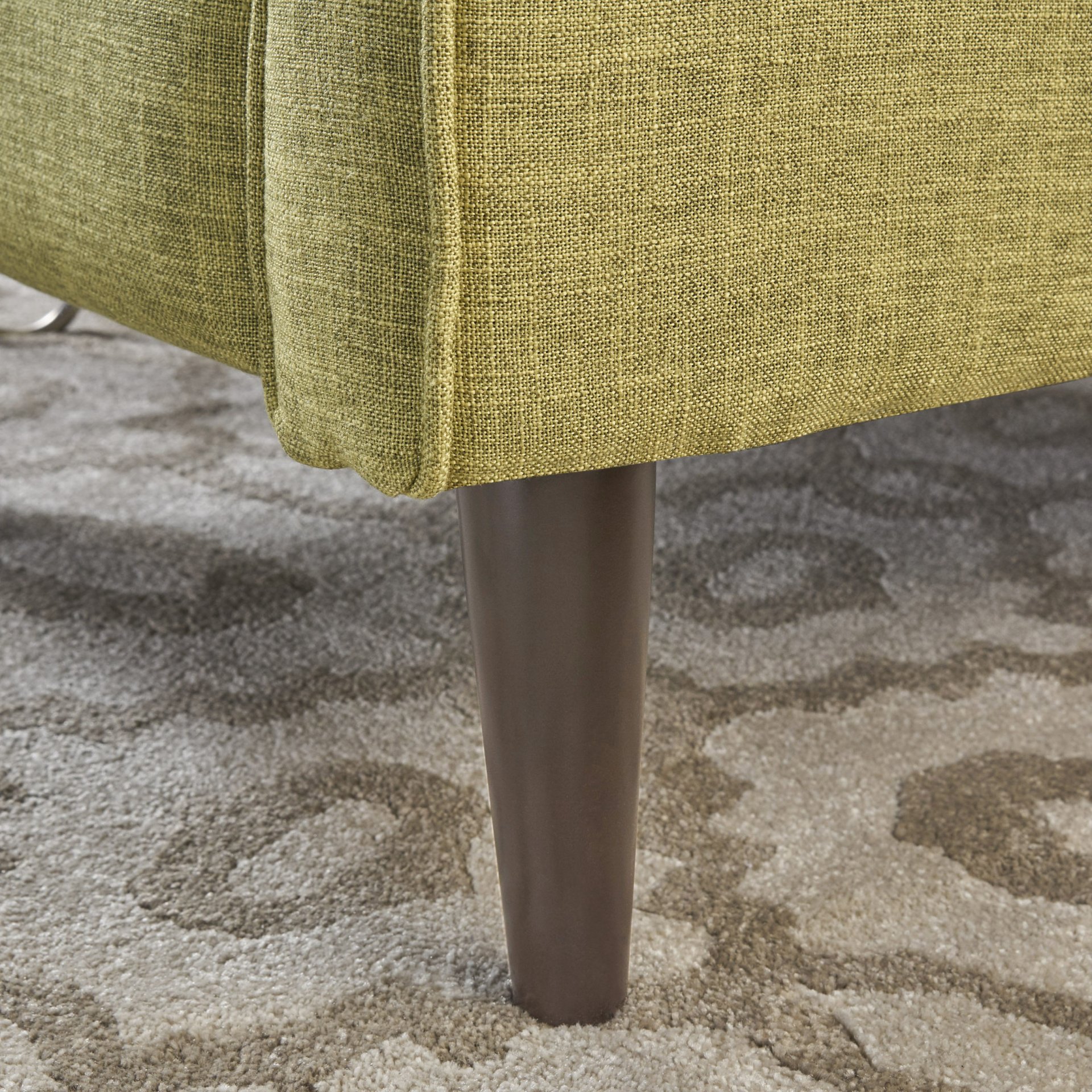 Macedonia - Mid Century Modern Button Tufted Fabric Recliner - Green - Image 4