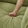 Modern Armchair Sofa Cozy Upholstered Sofa Chair With Movable Ottoman, Wide Seat - Green - Image 18