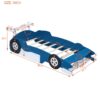 Twin Size Race Car-Shaped Platform Bed With Wheels - Blue - Image 8