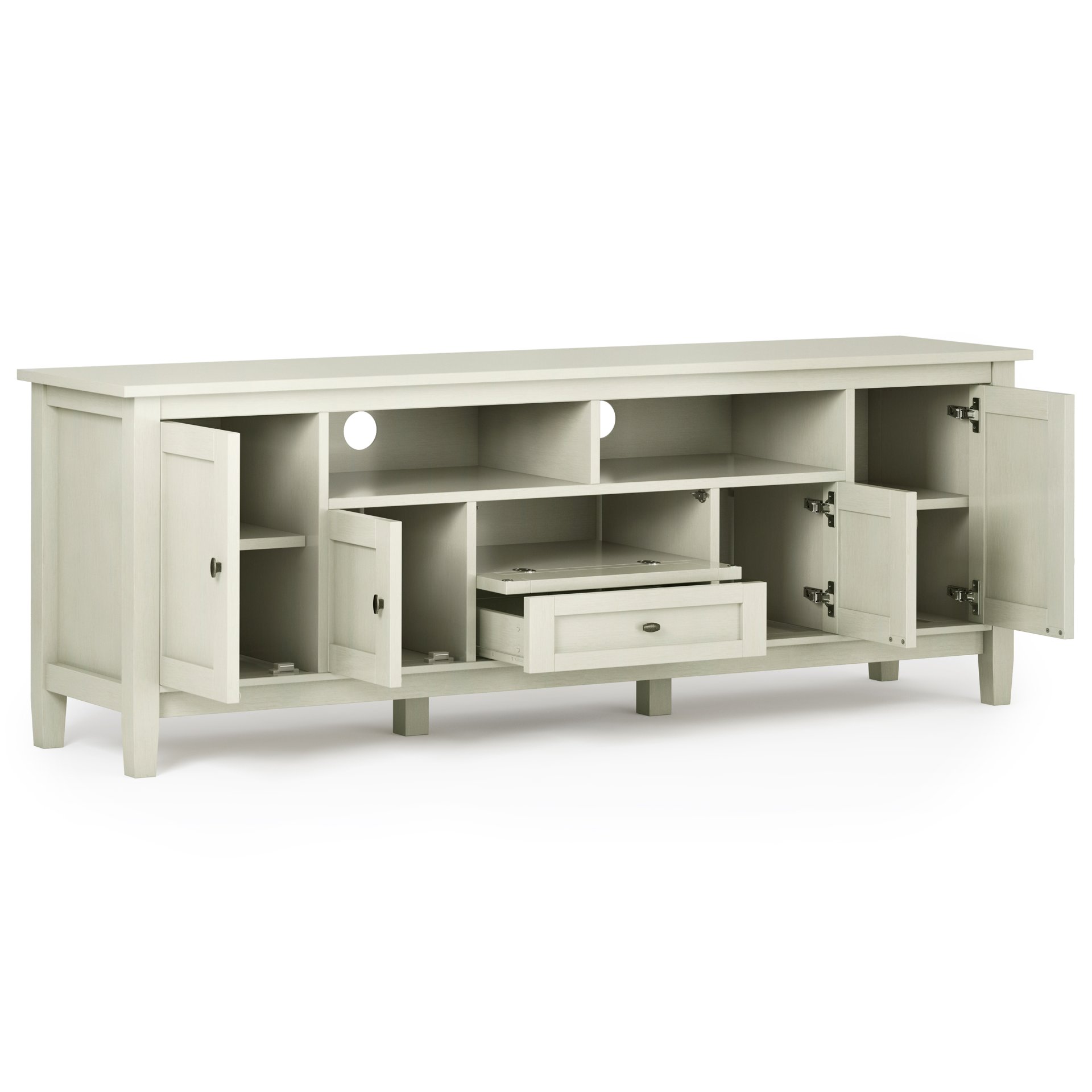 Warm Shaker - TV Media Stand - Antique White - Image 8