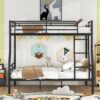 Full Long Over Queen Metal Bunk Bed - Black - Image 10