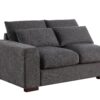 Tatman - Linen Blend Sectional With 2 Ottomans - Dark Gray - Image 3