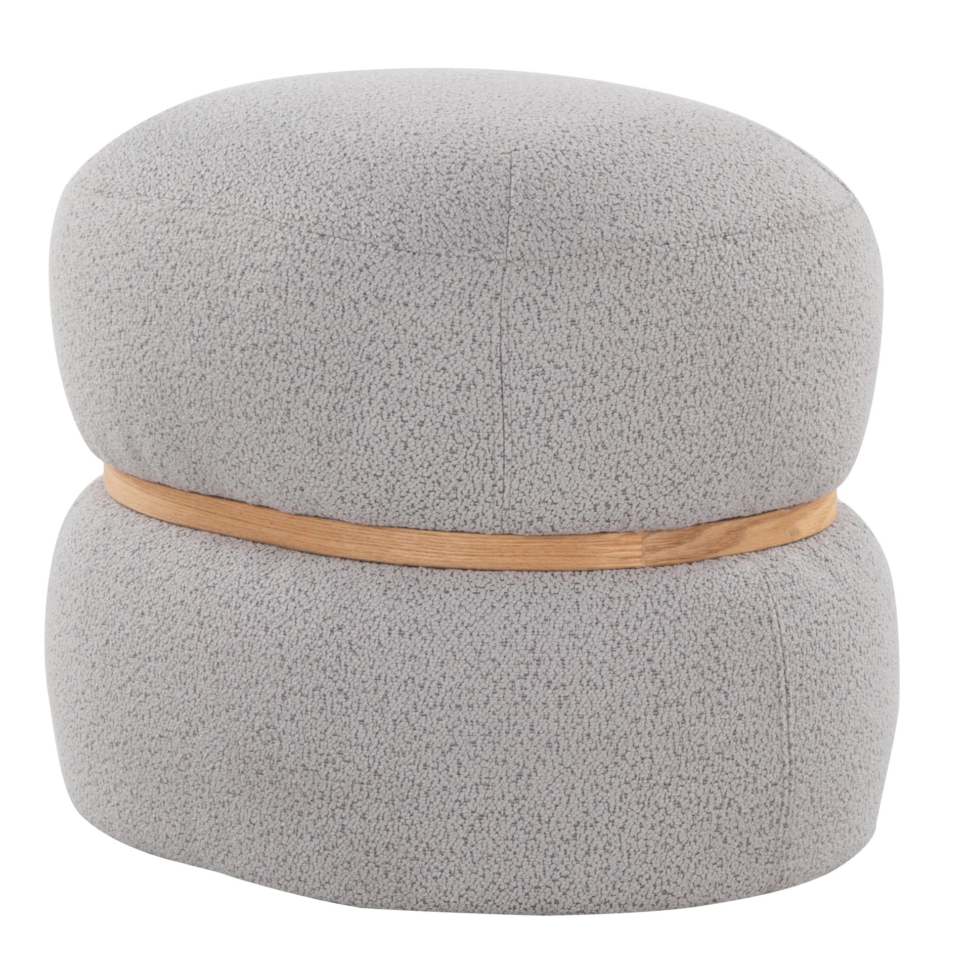 Cinch - Contemporary Pouf Ottoman - Gray / Natural - Image 3