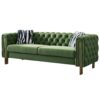 Chesterfield - Modern Tufted Velvet Living Room Sofa, 84.25''W Couch - Mint Green - Image 2