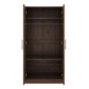 2 Door Wooden Wardrobe Armoire With 3 Storage Shelves - Brown - Image 10