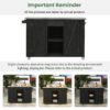 Outdoor Kitchen Island Fir Wood Kitchen Island With Stainless Steel Top, Ample Storage Space, Towel And Spice Racks And A Bottle Opener For Outdoor - Black - Image 8