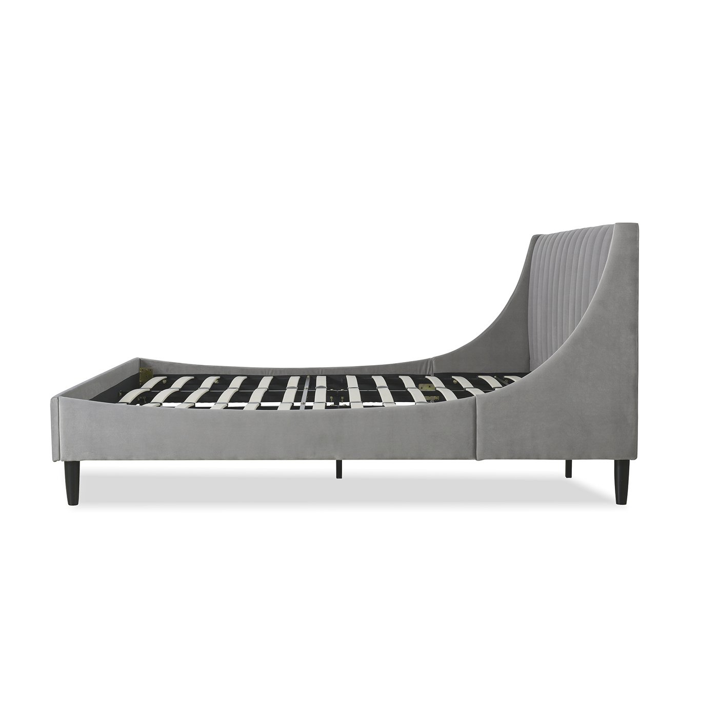 Aspen - King Vertical Tufted Modern Headboard Platform Bed Set - Opal Gray - Image 13