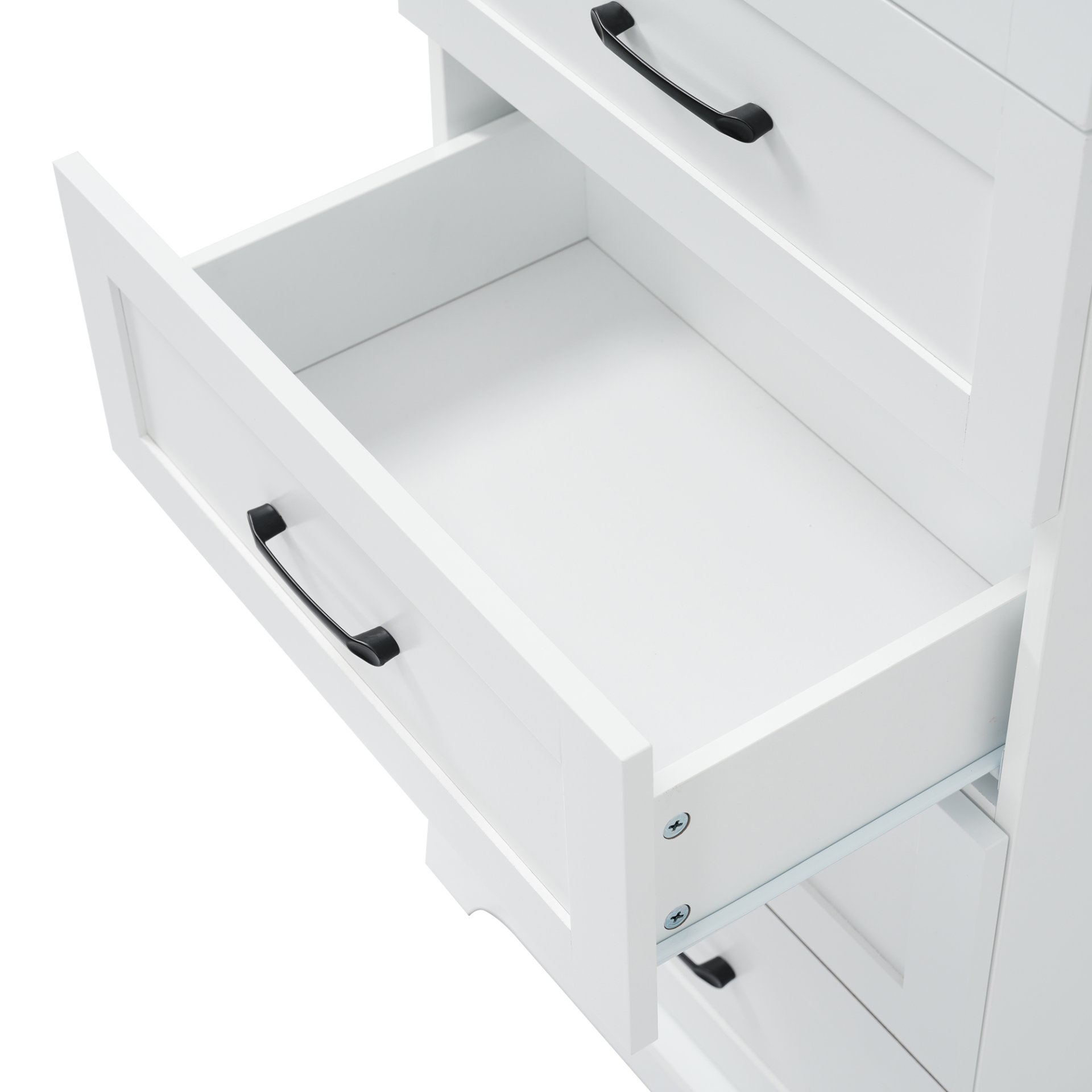 Bathroom Vanity With 2 Damping Hinge Doors, 3 Drawers, Adjustable Shelves - White - Image 16
