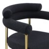 Dining Chairs (Set of 2), Mid-Century Modern Dining Chairs, Kitchen Dining Room Chairs, Round Boucle Backrest Sherpa Dining Chair With Brushed Bronze Metal Legs - Black - Image 6