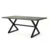 Rolando - Outdoor Aluminum Dining Table With Steel Frame - Gray / Black - Image 8