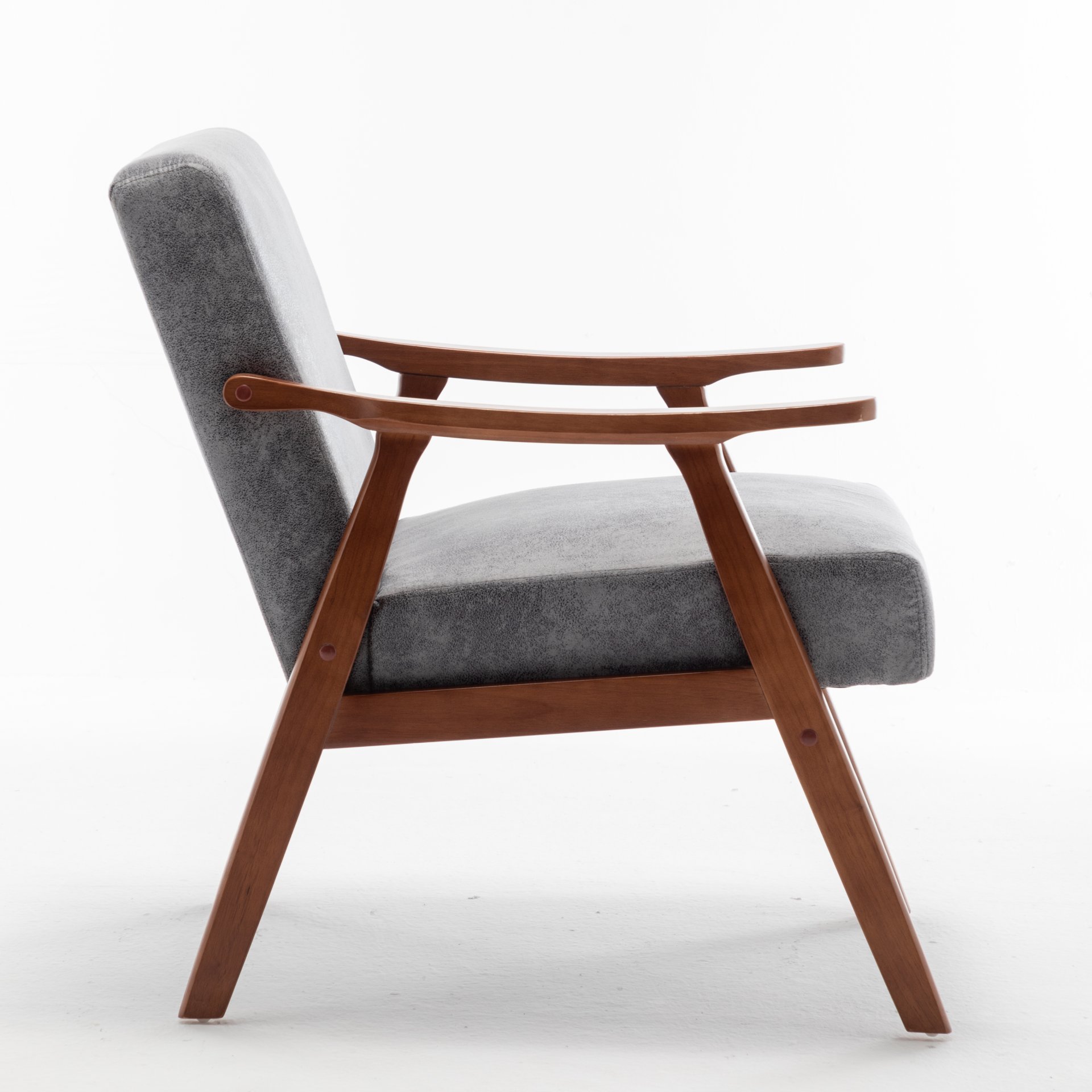 Accent Chair, Classic, Mid Century Modern For Extra Seating - Gray - Image 3