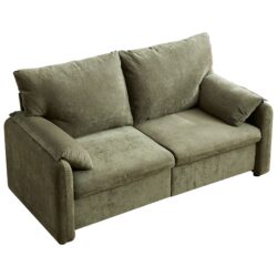 Modern Minimalist Down Filled Sofa, 800Lbs Capacity, Multiple Colors, Chenille Fabric - Green