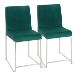 Fuji - Contemporary High Back Dining Chair (Set of 2) - Green