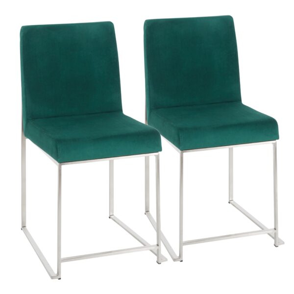 Fuji - Contemporary High Back Dining Chair (Set of 2) - Green