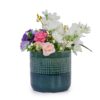 Grid Flowerpot (Set of 3), Planter For Patio, Garden, Windowsill - Blue / Green - Image 6