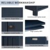 Storage Bench With 3 Shutter-Shaped Doors, Shoe Bench With Removable Cushion And Hidden Storage Space - Antique Navy - Image 7