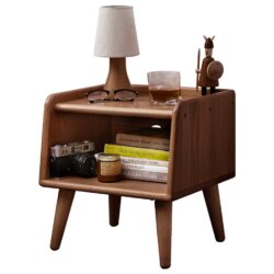 Bedside Cabinet, Modern Simple Nightstands European Beech - Brown
