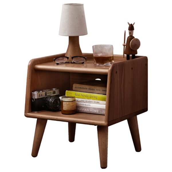 Bedside Cabinet, Modern Simple Nightstands European Beech - Brown