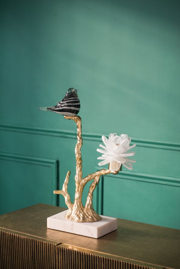 Candle Holder With Marble Stand - Multicolor