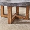 Modern Retro Texture Round Coffee Table With Crossed Legs - Gray - Image 14