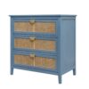 3 Drawer Cabinet Natural Rattan Suitable For Bedroom - Blue - Image 7