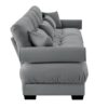Modern Velvet Extra Large 3 Seat Sofa With Comfortable Cloud Like Support - Gray - Image 12