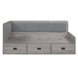 Full Size Daybed With 3 Drawers And 3 Storage Compartments - Gray