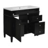Bathroom Vanity With Top Sink, Modern Bathroom Storage Cabinet, 2 Drawers And A Tip-Out Drawer, Single Sink Bathroom Vanity - Black - Image 9