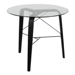 Trilogy - Mid-Century Modern Round Dinette Table - Black / Clear