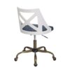 Charlotte - Farmhouse Task Chair - Antique Copper / White / Blue - Image 3