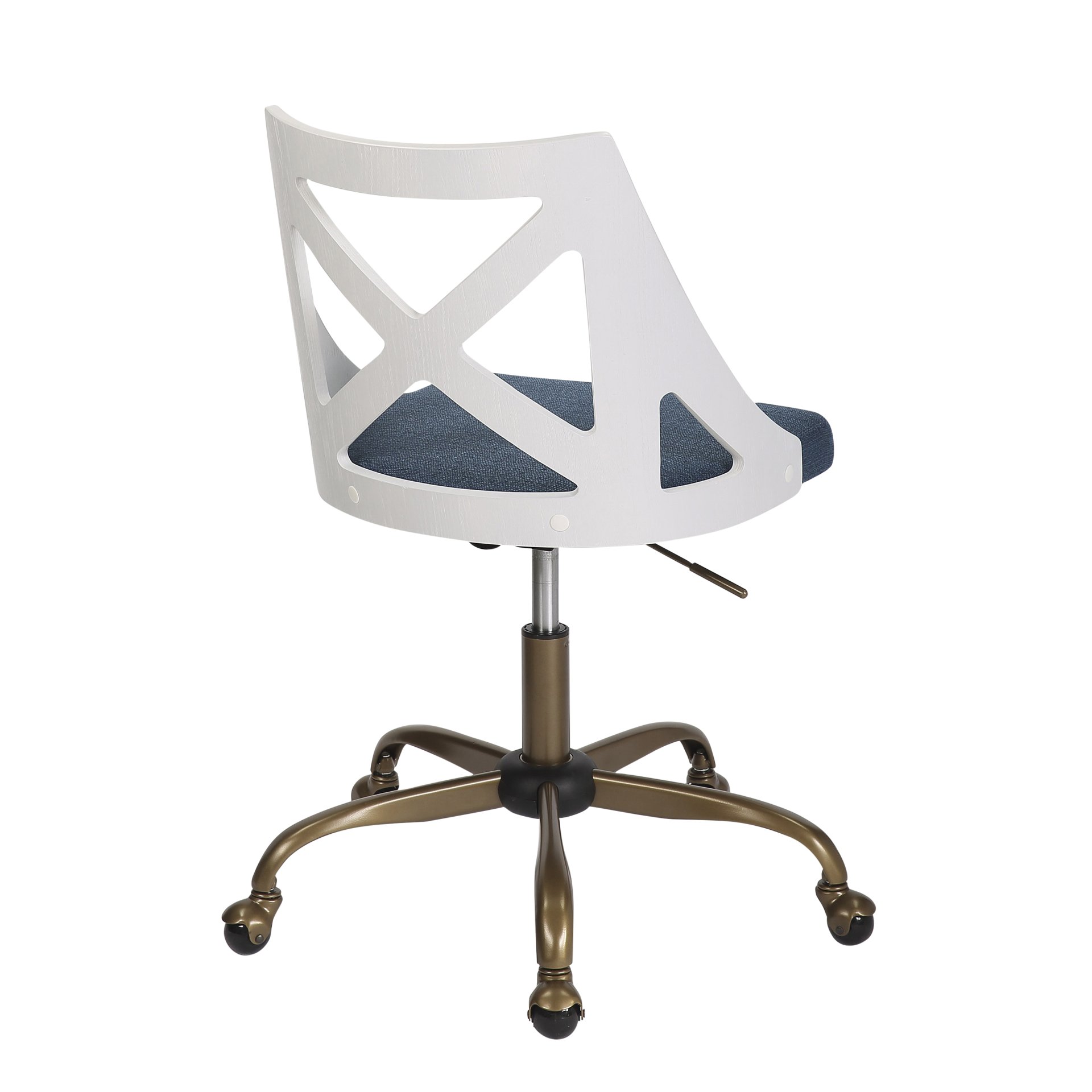 Charlotte - Farmhouse Task Chair - Antique Copper / White / Blue - Image 3