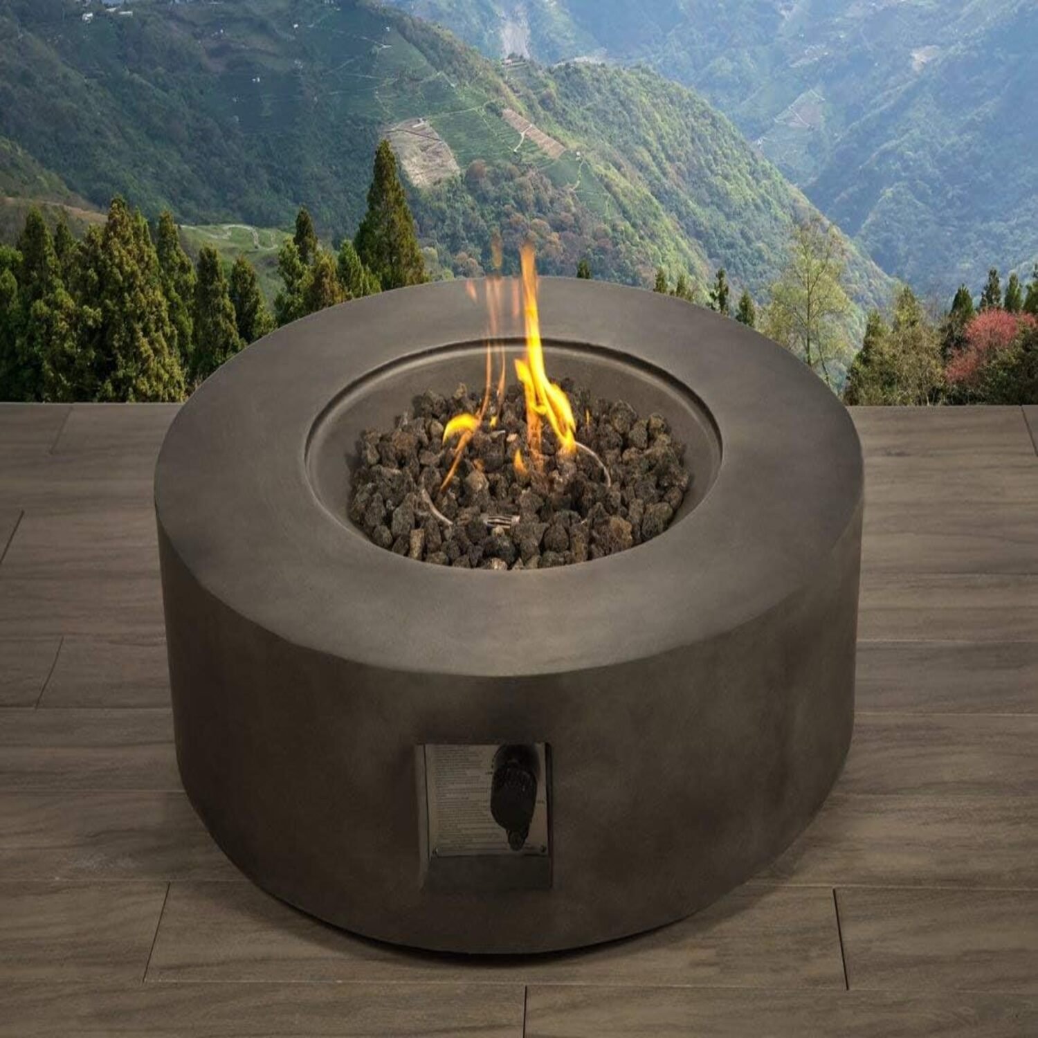 Fibre Reinforced Outdoor Fire Pit Table - Charcoal - Image 4