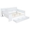 Full Size Daybed With 3 Drawers USB Ports And Desk - White - Image 14