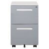 3 Drawer Mobile Locking File Cabinet, Rolling Filing Cabinet For Letter / A4 Size With 5 Wheels - Gray - Image 5