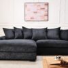 Luxe - Oversized 2 Piece Left Facing Sectional Couches For Living Room, L Shaped Sofa With Chaise - Black - Image 2